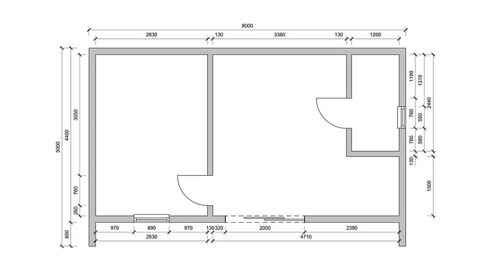 1 Bed D1 - 8.0m x 4.4m - Image 3