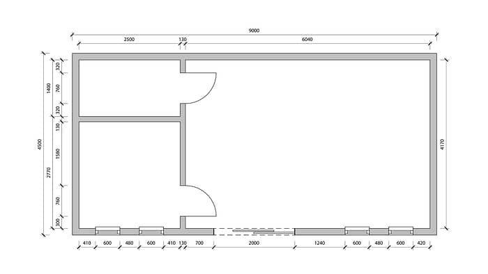 1 Bed F1 - 9.0m x 4.5m - Image 3